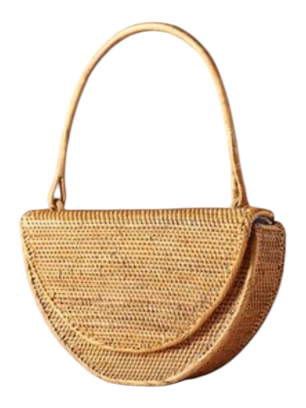 Anthropologie Natural Woven Half-Moon Shoulder Bag